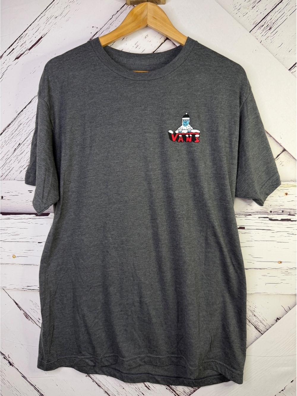 Vans Streetwear Skater Gray Yeti Bigfoot Skateboard Graphic T-Shirt Adult Large